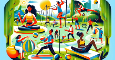 A detailed illustration showing multiple methods to improve balance and coordination: a person doing yoga, another using a balance board, someone walking on a slackline, an individual performing coord