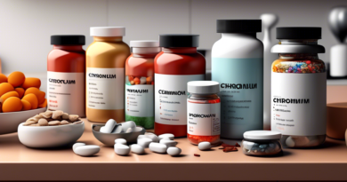 Create an image of a variety of supplements designed to control blood sugar, neatly arranged on a countertop. Include bottles labeled with ingredients like Chromium, Cinnamon, and Berberine. The backg